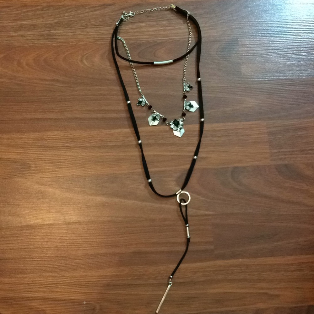 3/$10 Black & Silver Layered Necklace Set